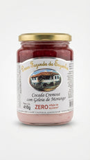 Cocada Cremosa com Geléia de Morango Zero Adição de Açúcares